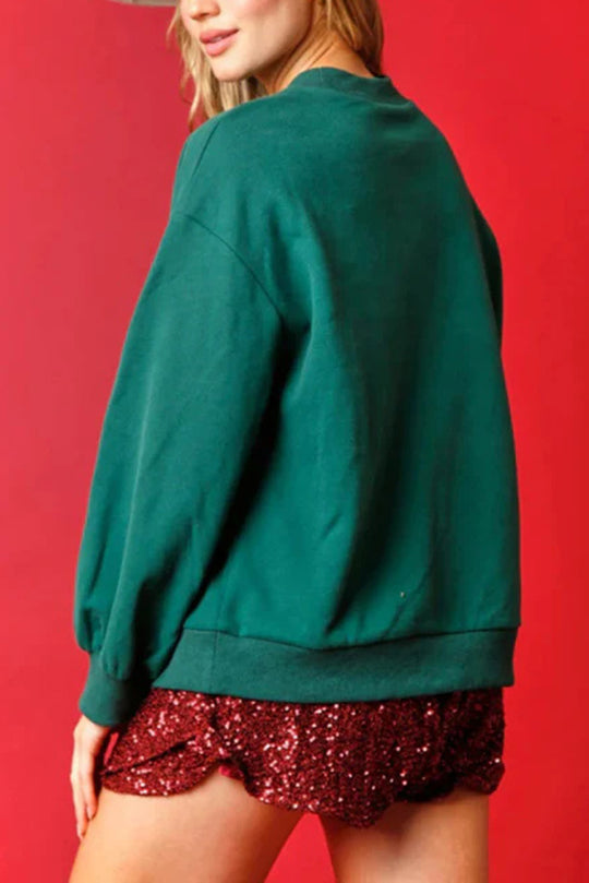 Mirla | Julgodishus Paljetter Lågmäld Lätt Pullover-Eva Jonsson