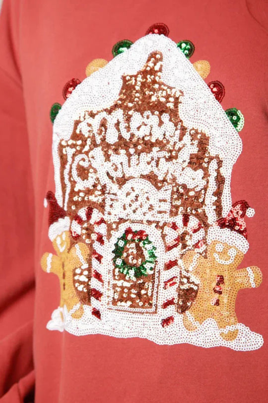 Mirla | Julgodishus Paljetter Lågmäld Lätt Pullover-Eva Jonsson