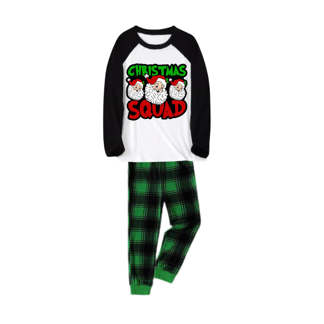 Mirla | Julgrupp och Santa Tryckta Gröna och Svarta Rutiga Julfamiljepyjamas-Eva Jonsson