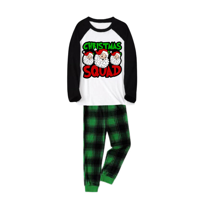 Mirla | Julgrupp och Santa Tryckta Gröna och Svarta Rutiga Julfamiljepyjamas-Eva Jonsson