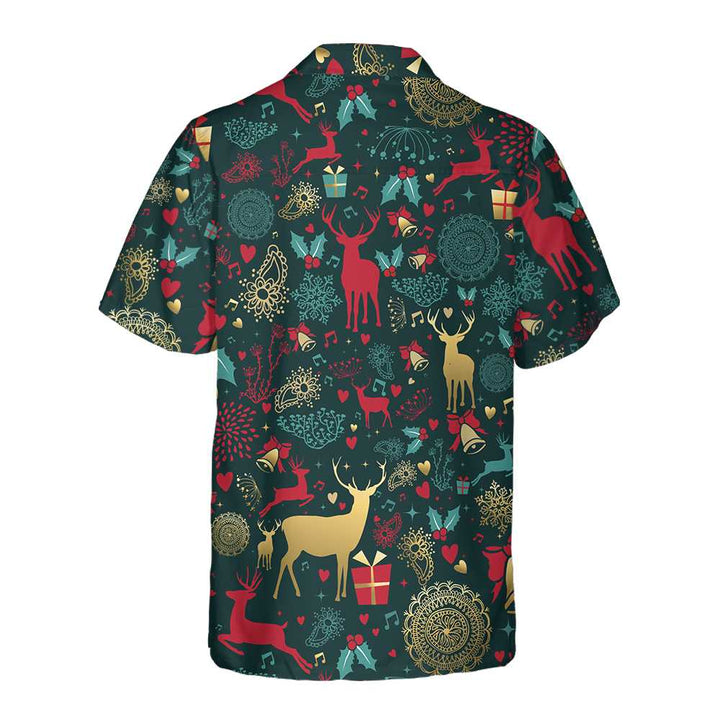 Mirla | Julguldhjortmönster Hawaii Shirt Julren Shirt Bästa Julklappsidé-Eva Jonsson