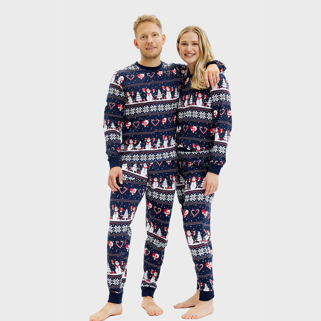 Mirla | Julhjärta Julpyjamas Marinblå Herrar-Eva Jonsson