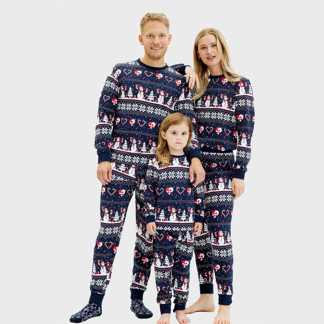 Mirla | Julhjärta Julpyjamas Marinblå Herrar-Eva Jonsson
