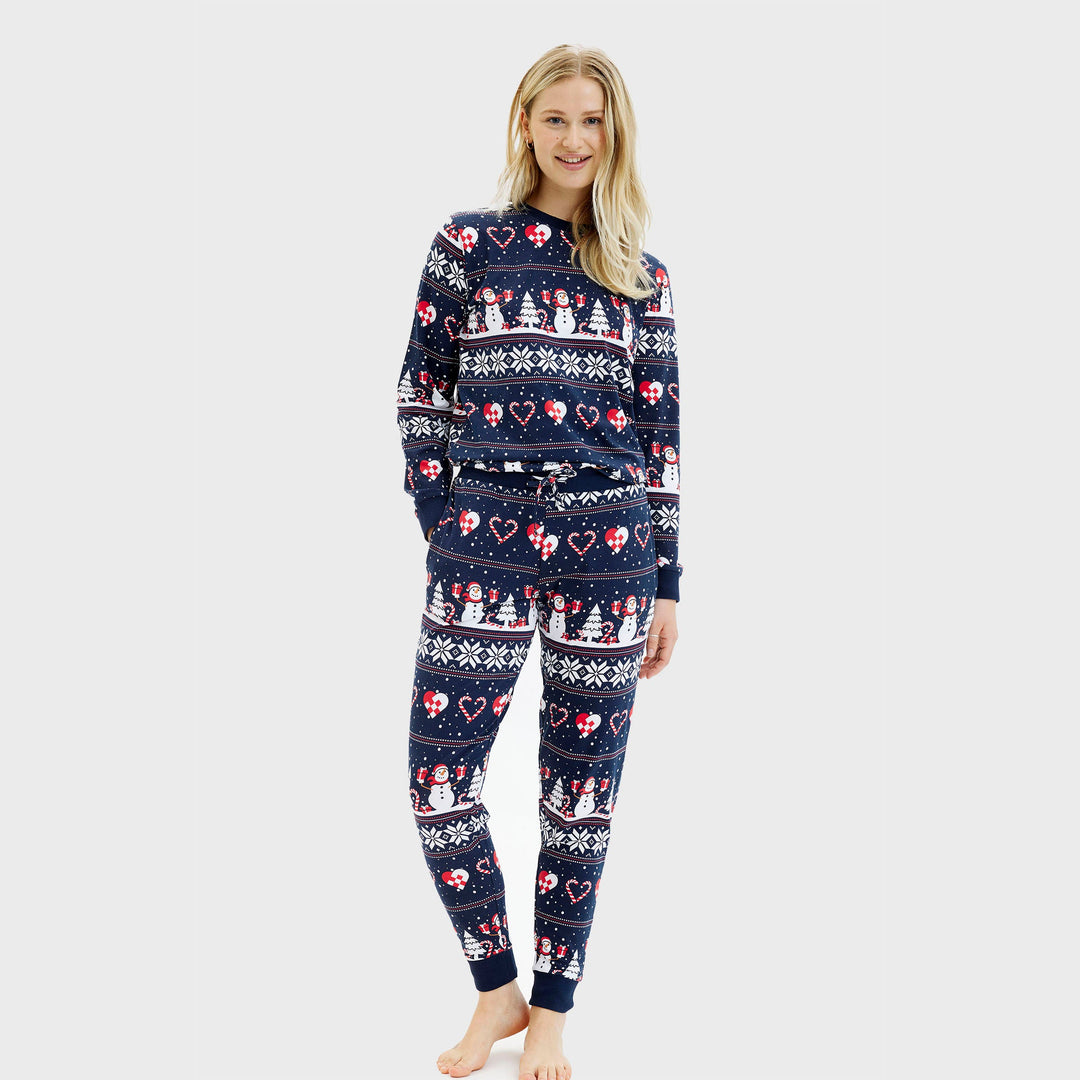 Mirla | Julhjärta Julpyjamas Navy Dam-Eva Jonsson