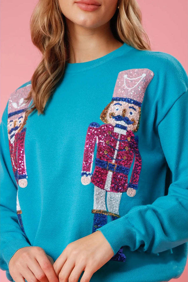 Mirla | Juli Vakts Paljetter Rundhals Lätt Lös Sweatshirt-Eva Jonsson