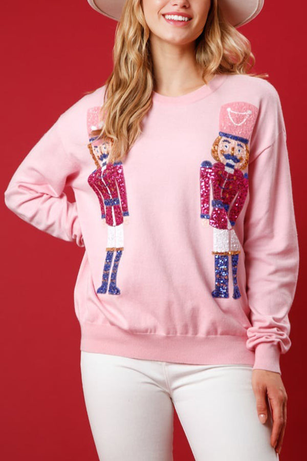 Mirla | Juli Vakts Paljetter Rundhals Lätt Lös Sweatshirt-Eva Jonsson