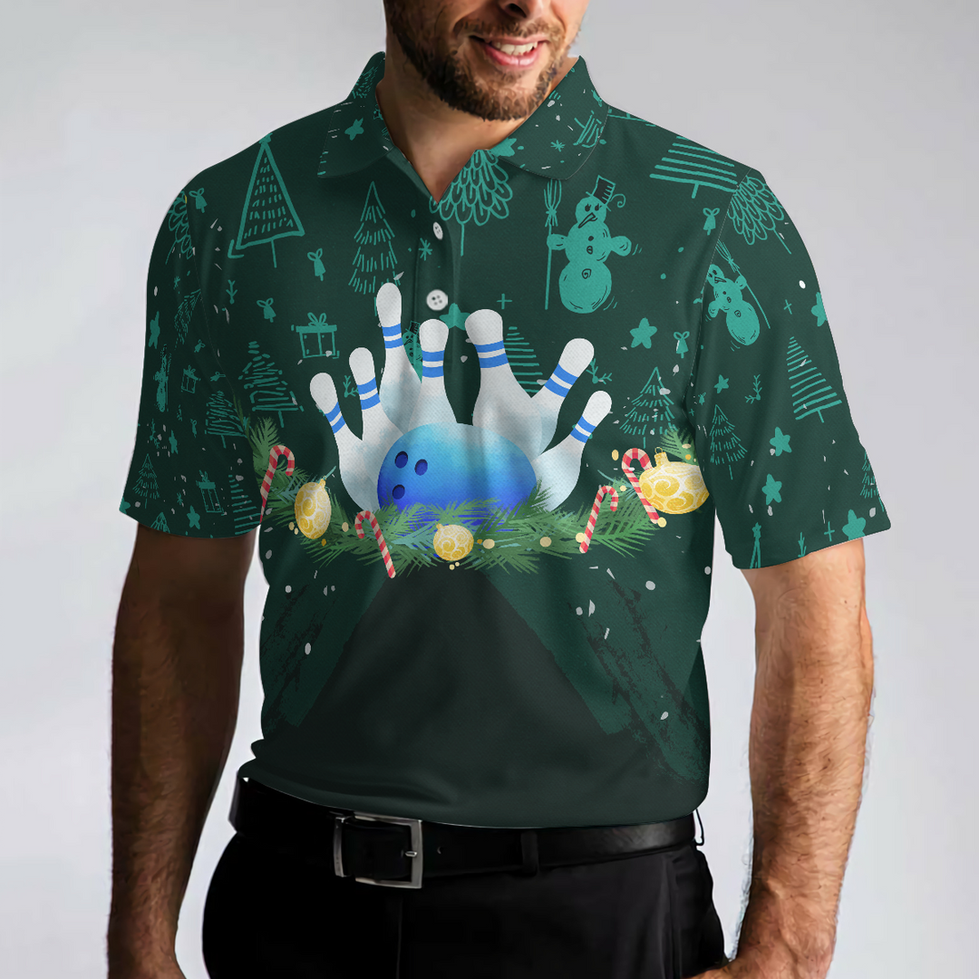 Mirla | Julkrans med Bowling Herr Polo T-Shirts-Eva Jonsson