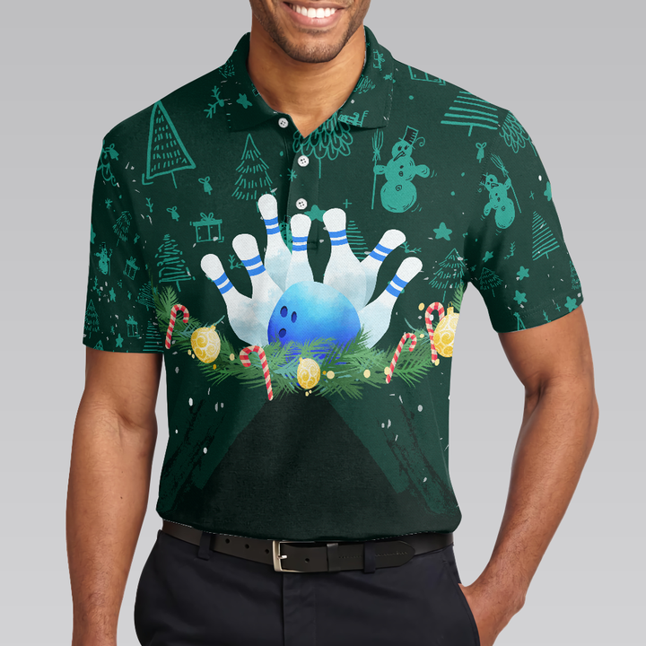 Mirla | Julkrans med Bowling Herr Polo T-Shirts-Eva Jonsson