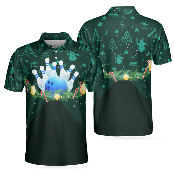 Mirla | Julkrans med Bowling Herr Polo T-Shirts-Eva Jonsson