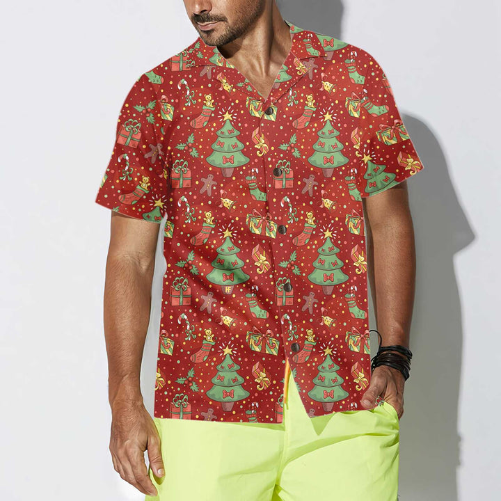 Mirla | Julmönster med Konfetti Hawaiian Shirt Festligt Jul Hawaiian Shirt-Eva Jonsson