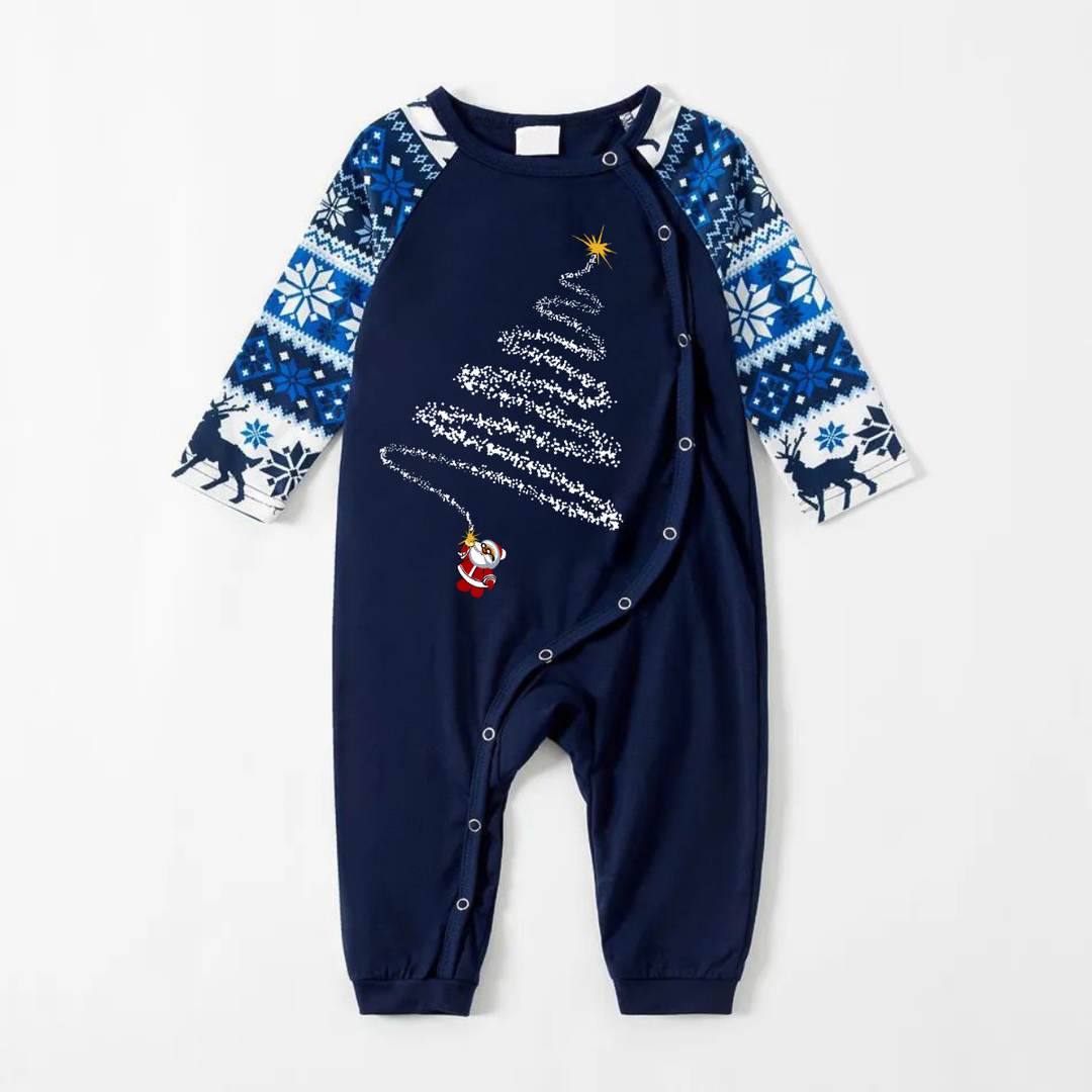 Mirla | Julnissens Tryck Blå Familj Jul Matchande Pyjamas-Eva Jonsson