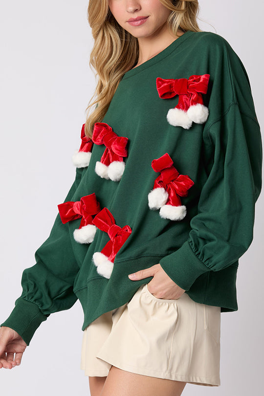 Mirla | Julslöja Dekorerad Oformell Långärmad Sweatshirt-Eva Jonsson