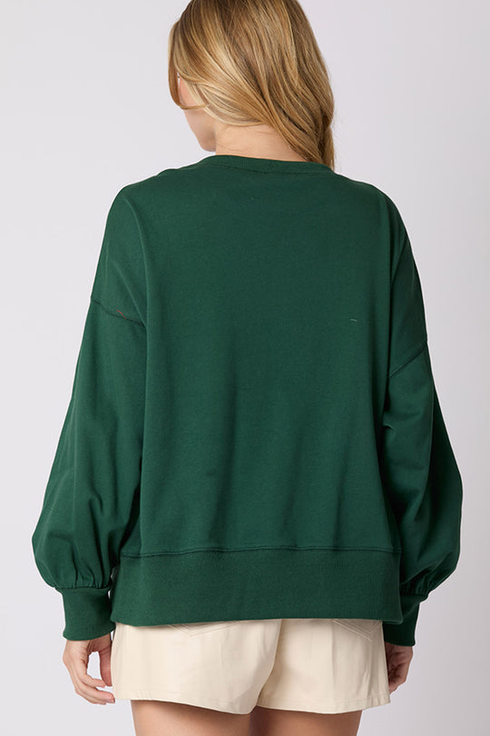 Mirla | Julslöja Dekorerad Oformell Långärmad Sweatshirt-Eva Jonsson