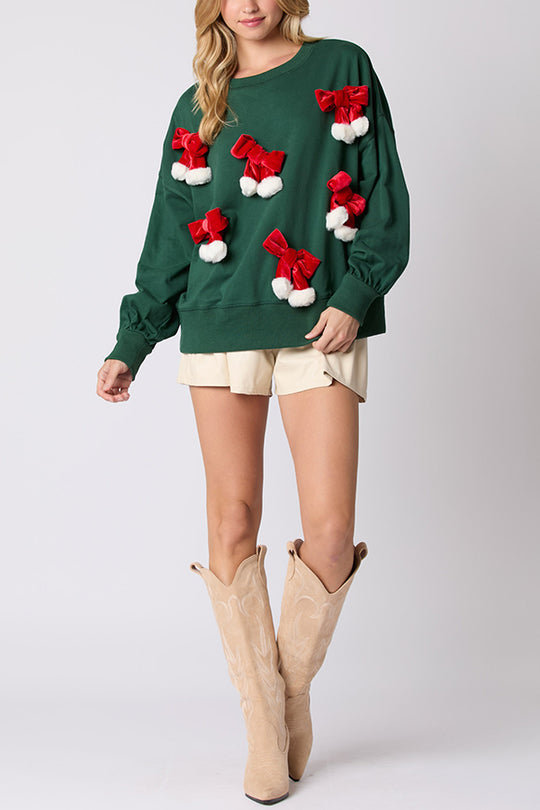 Mirla | Julslöja Dekorerad Oformell Långärmad Sweatshirt-Eva Jonsson