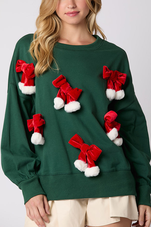 Mirla | Julslöja Dekorerad Oformell Långärmad Sweatshirt-Eva Jonsson