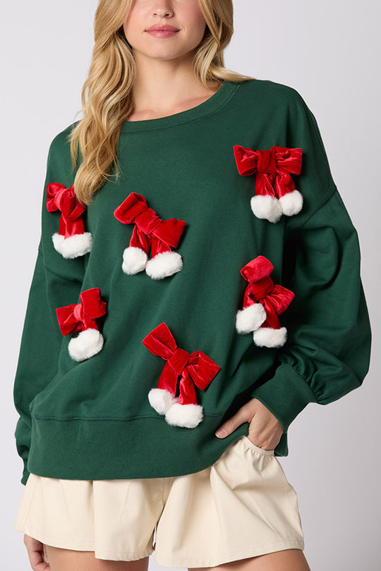 Mirla | Julslöja Dekorerad Oformell Långärmad Sweatshirt-Eva Jonsson