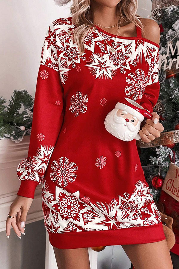 Mirla | Julsnöflinga Kallaxel Löst Sweatshirt Mini Klänning-Eva Jonsson