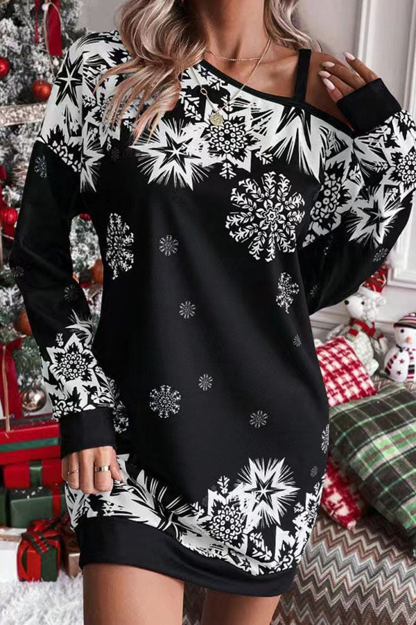 Mirla | Julsnöflinga Kallaxel Löst Sweatshirt Mini Klänning-Eva Jonsson