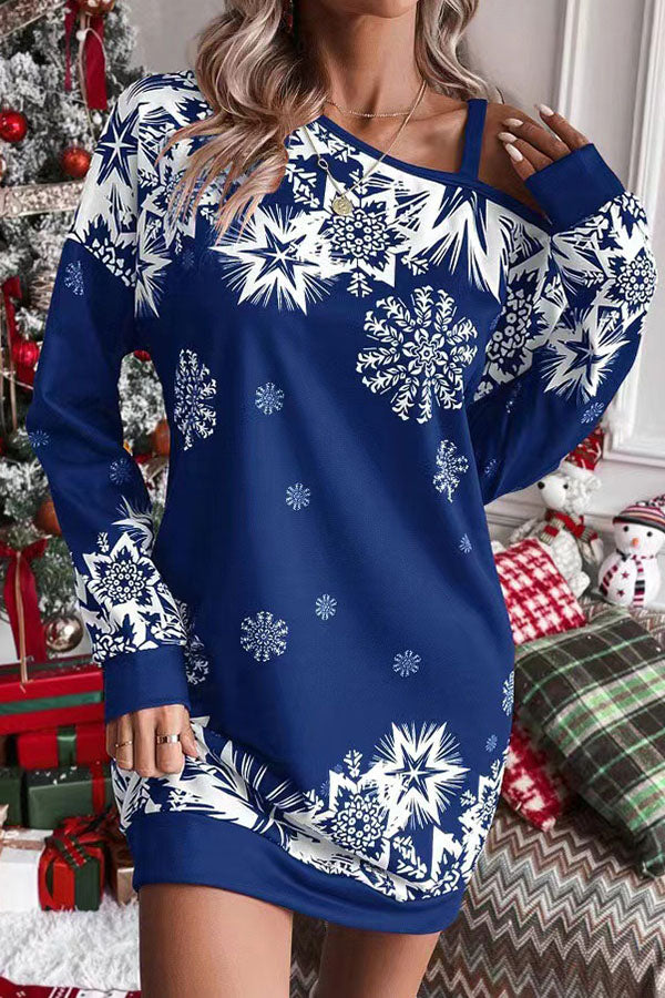 Mirla | Julsnöflinga Kallaxel Löst Sweatshirt Mini Klänning-Eva Jonsson