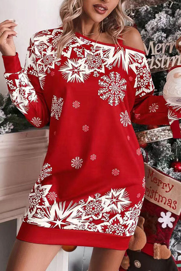 Mirla | Julsnöflinga Kallaxel Löst Sweatshirt Mini Klänning-Eva Jonsson