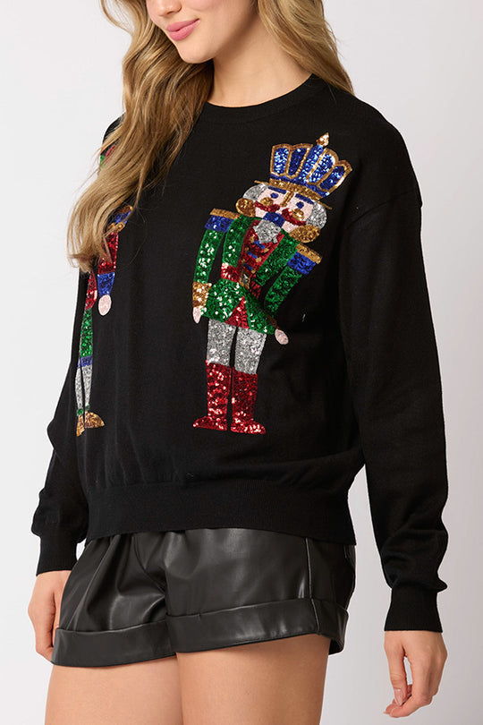 Mirla | Julsoldat Paljetter Mode Lätta Sweatshirts-Eva Jonsson