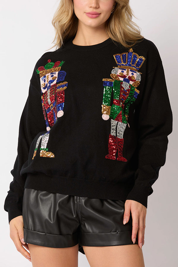 Mirla | Julsoldat Paljetter Mode Lätta Sweatshirts-Eva Jonsson
