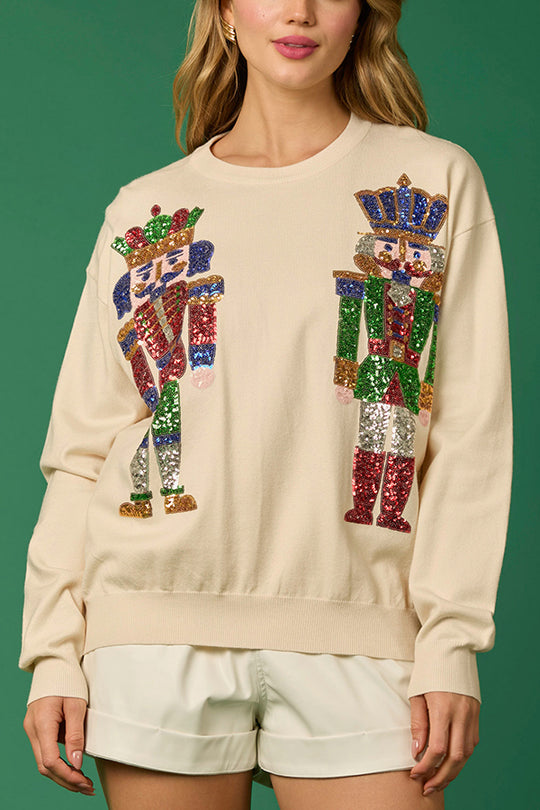 Mirla | Julsoldat Paljetter Mode Lätta Sweatshirts-Eva Jonsson