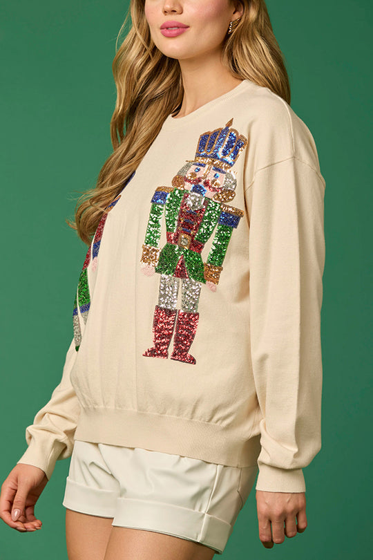Mirla | Julsoldat Paljetter Mode Lätta Sweatshirts-Eva Jonsson