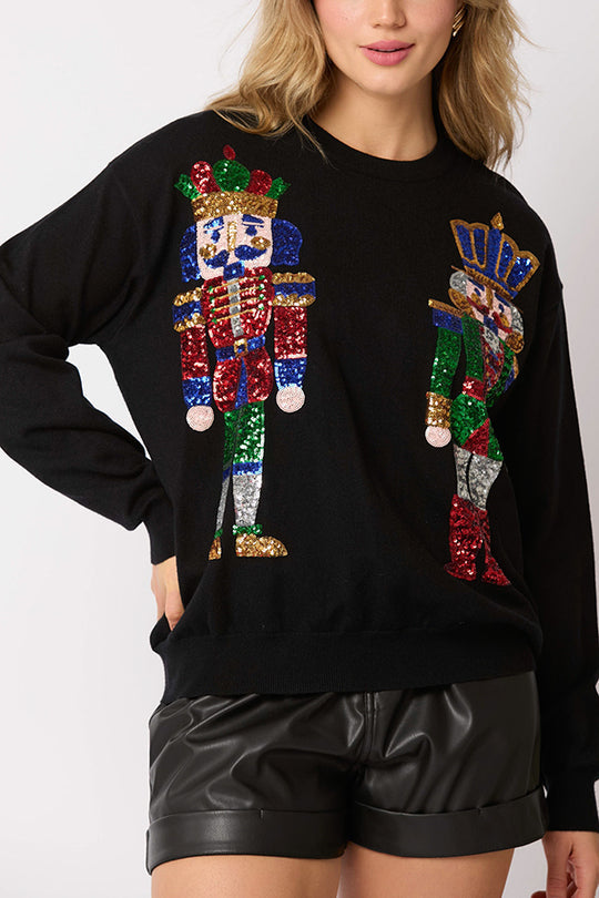 Mirla | Julsoldat Paljetter Mode Lätta Sweatshirts-Eva Jonsson