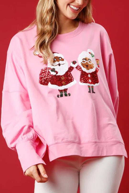 Mirla | Jultomte Paljetter Avslappnad Lång Ärmar Sweatshirt-Eva Jonsson