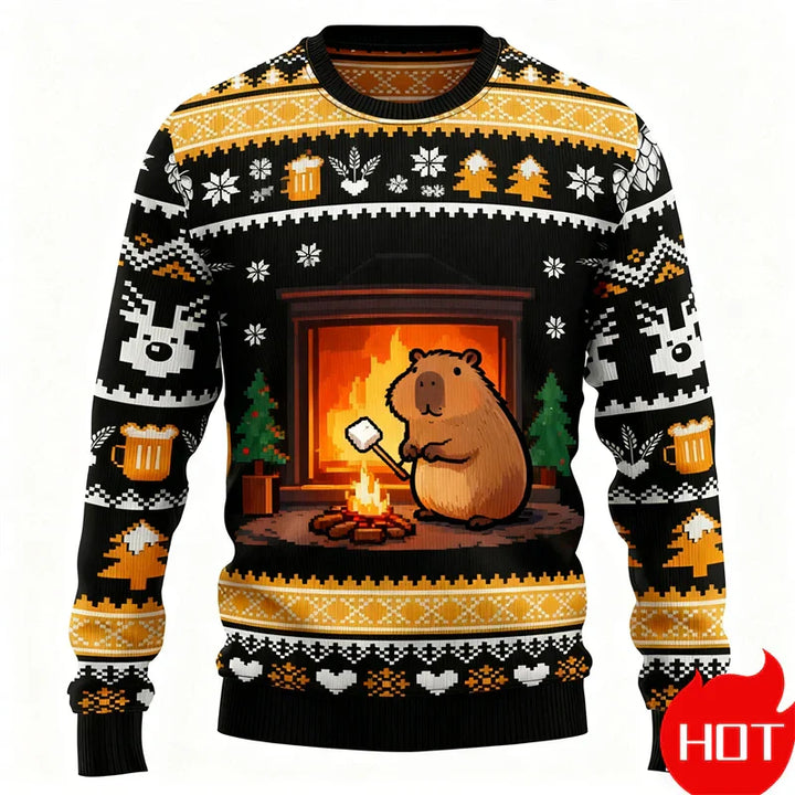 Mirla | Jultröja - 3D Capybara Design Varm Komfort & Glad Festlig Stil-Eva Jonsson