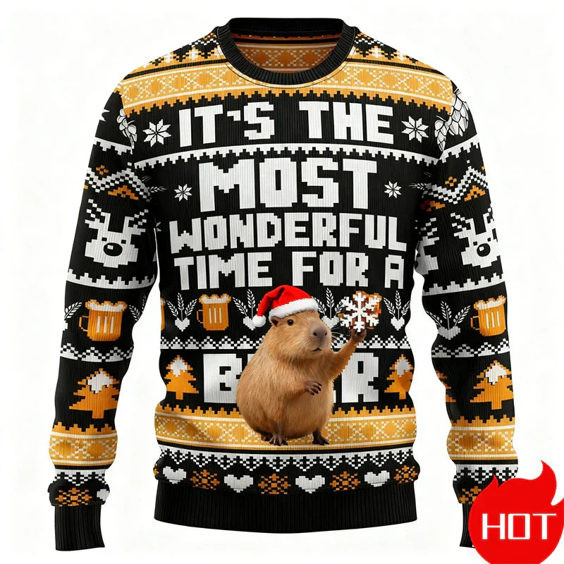 Mirla | Jultröja - 3D Capybara Design Varm Komfort & Glad Festlig Stil-Eva Jonsson