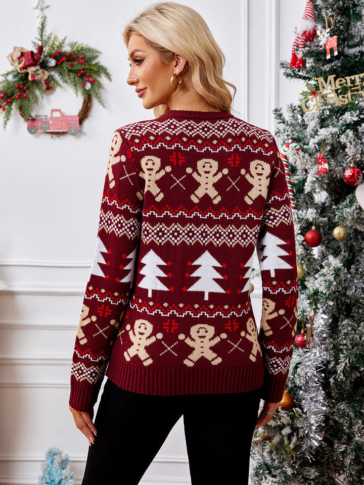 Mirla | Jultröja Dam - Stickad med Julmotiv-Eva Jonsson