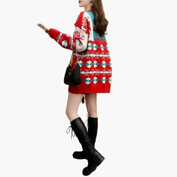 Mirla | Jultröja Ugly Christmas Sweater med 3D Snögubbe och Vintermotiv - Rolig Högtidströja För Fester-Eva Jonsson