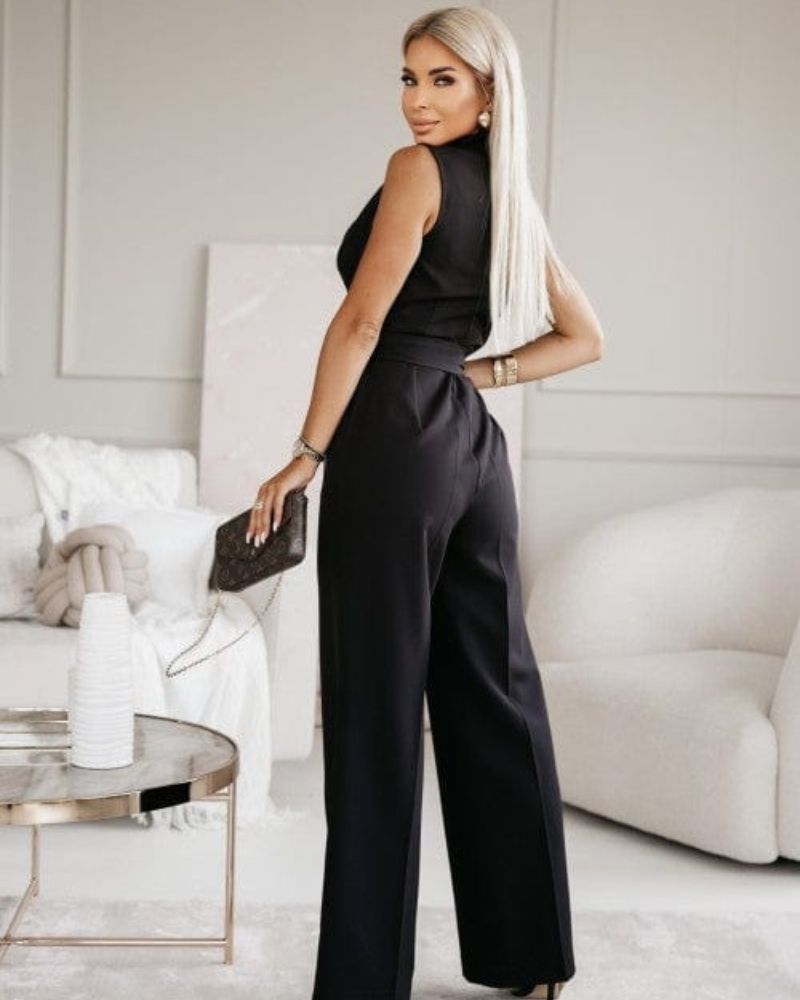 Mirla | Jumpsuit Ärmlös V U-ringning Löst Skuren Jumpsuit Damkläder-Eva Jonsson