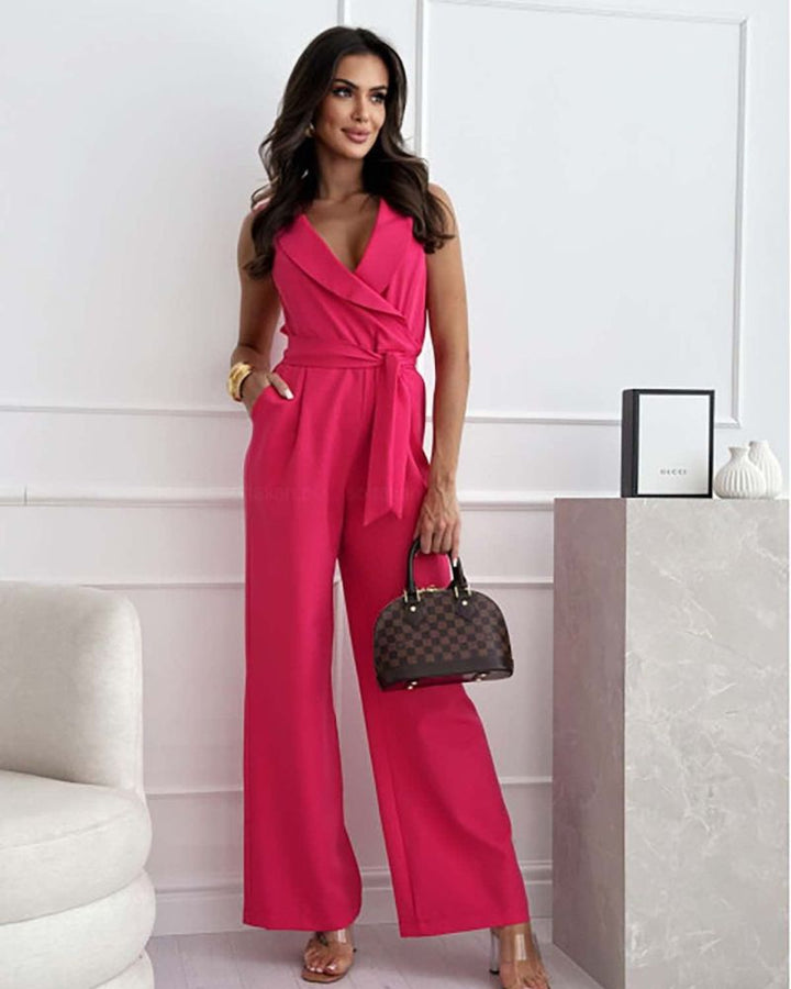 Mirla | Jumpsuit Ärmlös V U-ringning Löst Skuren Jumpsuit Damkläder-Eva Jonsson