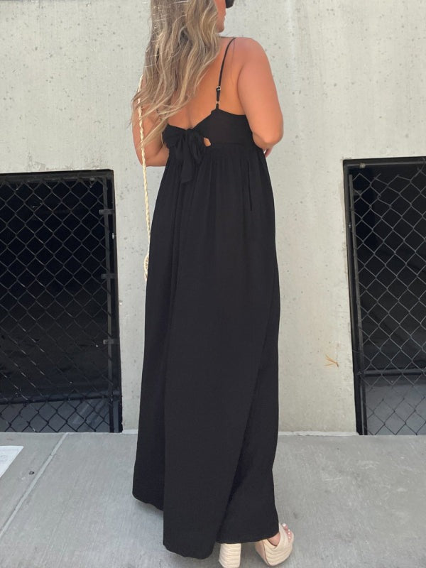 Mirla | Jumpsuit med V-hals och breda axelband-Eva Jonsson