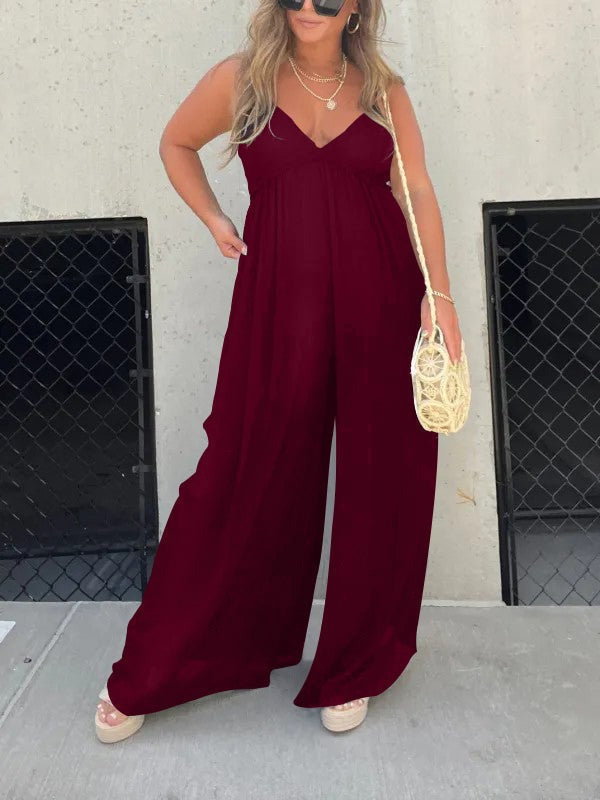 Mirla | Jumpsuit med V-hals och breda axelband-Eva Jonsson