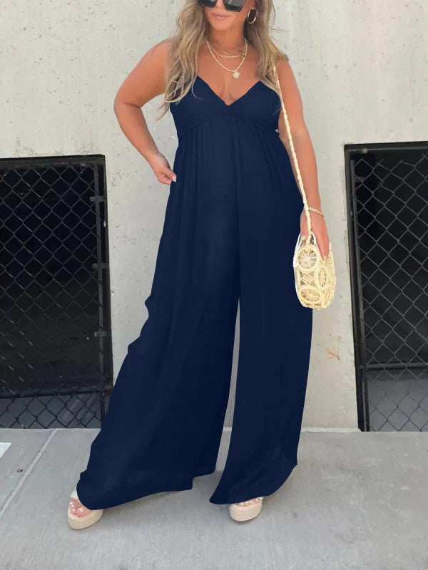 Mirla | Jumpsuit med V-hals och breda axelband-Eva Jonsson