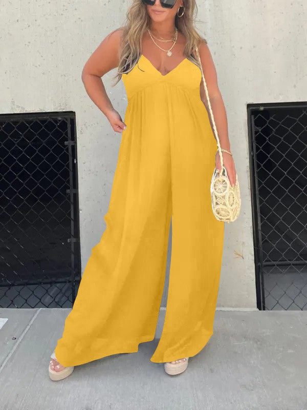 Mirla | Jumpsuit med V-hals och breda axelband-Eva Jonsson