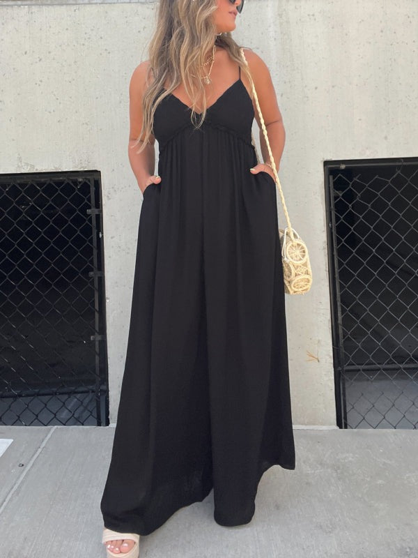 Mirla | Jumpsuit med V-hals och breda axelband-Eva Jonsson