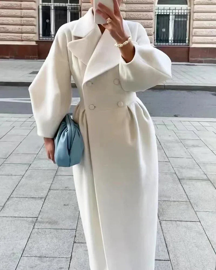 Mirla | Kappa Dubbelknäppt Stl Överstorlek Ärmar Måttsydd Passform Elegant & Chic-Eva Jonsson
