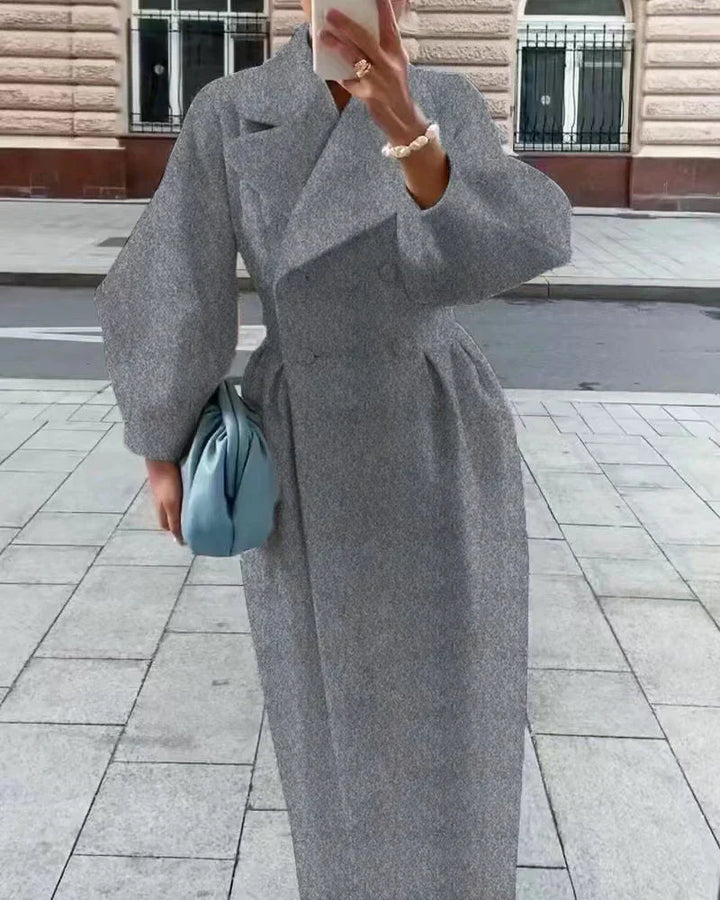 Mirla | Kappa Dubbelknäppt Stl Överstorlek Ärmar Måttsydd Passform Elegant & Chic-Eva Jonsson