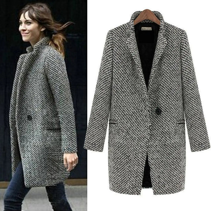 Mirla | Kappa Klassiskt Hahnentritt-mönster Knälång Tidlös Skräddarsydd Design-Eva Jonsson