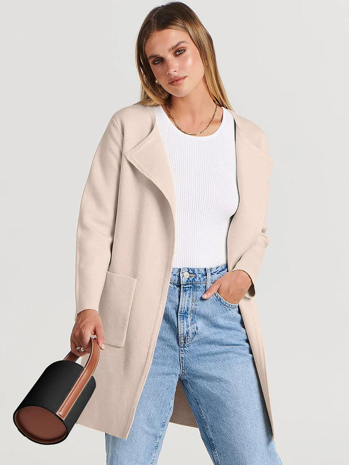 Mirla | Kappa Lös Passform Knälång Bred Revers Minimalistisk Design-Eva Jonsson