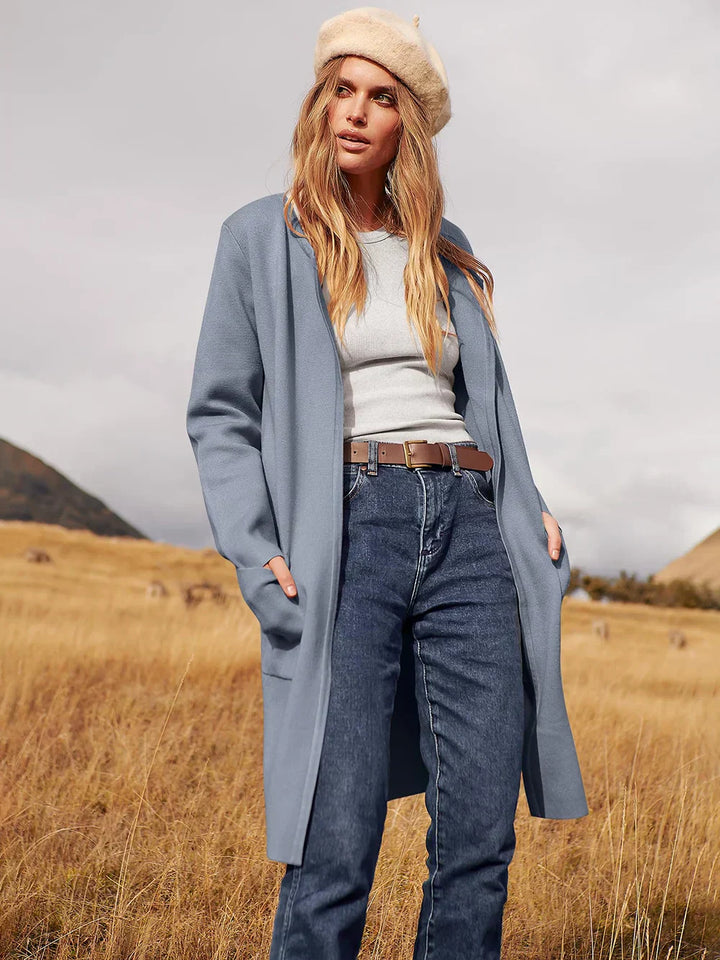 Mirla | Kappa Lös Passform Knälång Bred Revers Minimalistisk Design-Eva Jonsson