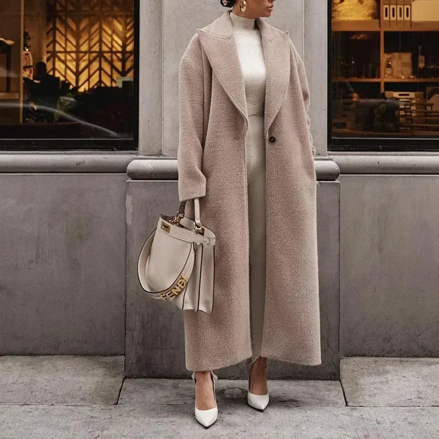 Mirla | Kappa Oversized Passform Ulltextur Fullständig Reverskrage-Eva Jonsson