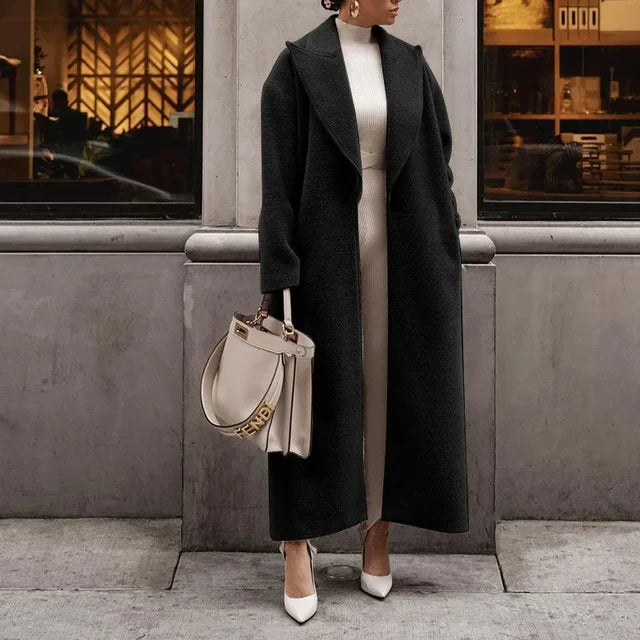 Mirla | Kappa Oversized Passform Ulltextur Fullständig Reverskrage-Eva Jonsson