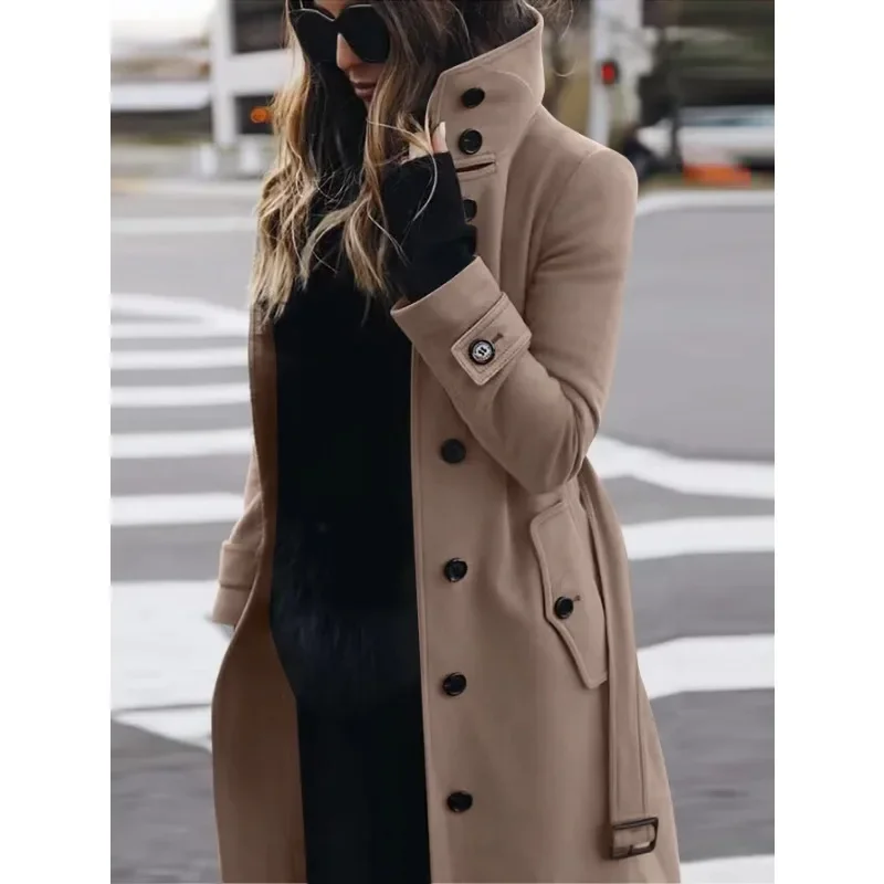 Mirla | Kappa Ull Slim Fit Enradig Lång Ärmar Ståkrage Lång Modell-Eva Jonsson