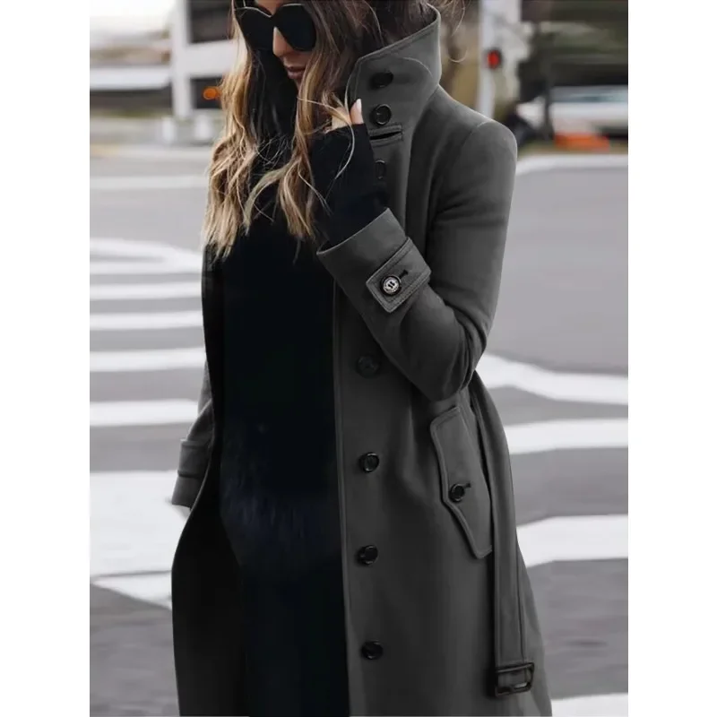 Mirla | Kappa Ull Slim Fit Enradig Lång Ärmar Ståkrage Lång Modell-Eva Jonsson